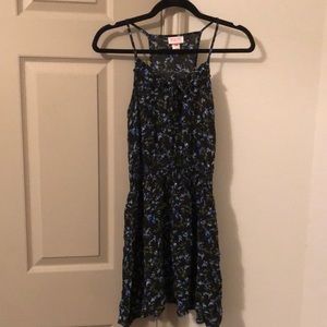 Black Floral Print Mini Dress